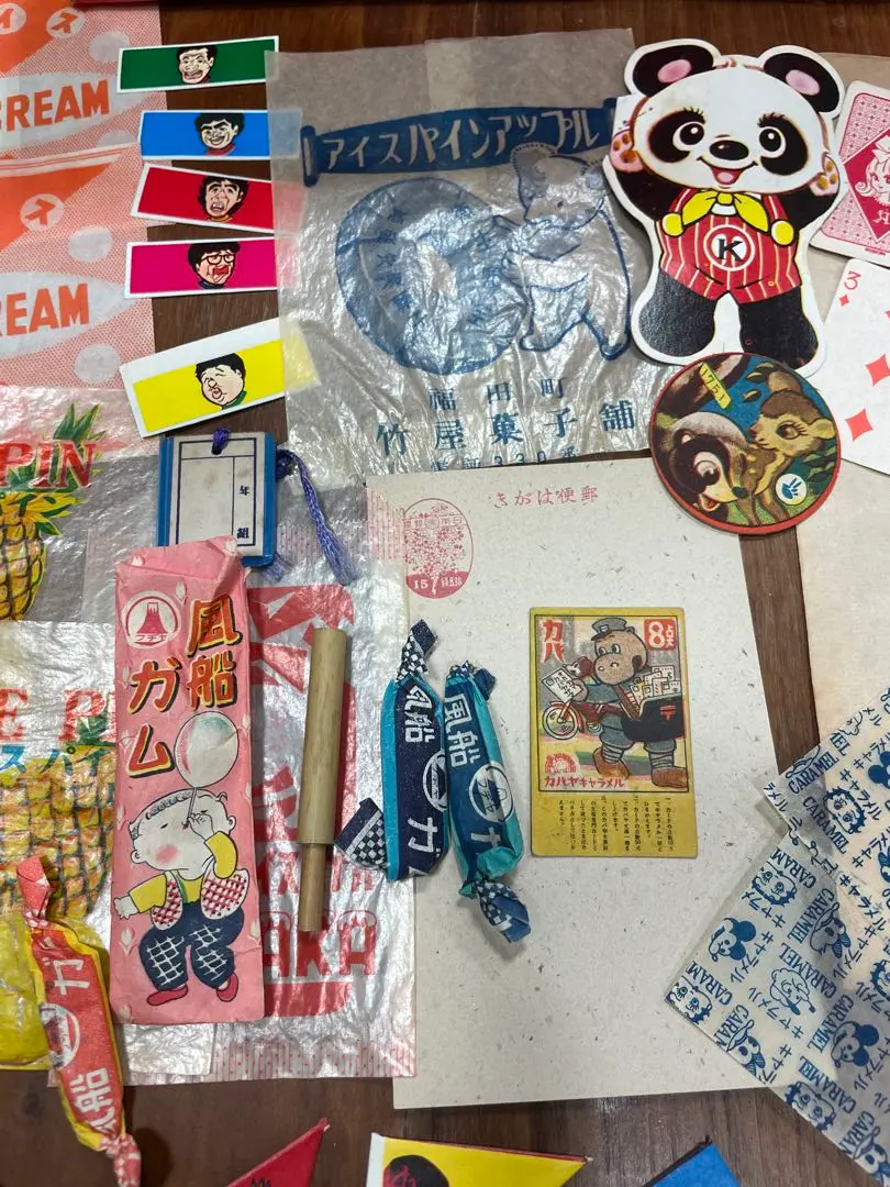 昭和レトロ紙モノ当時もの木箱、アイス袋、クジ、玩具など♡ 昭和レトロ紙モノ当時もの木箱、アイス袋、クジ、玩具など♡