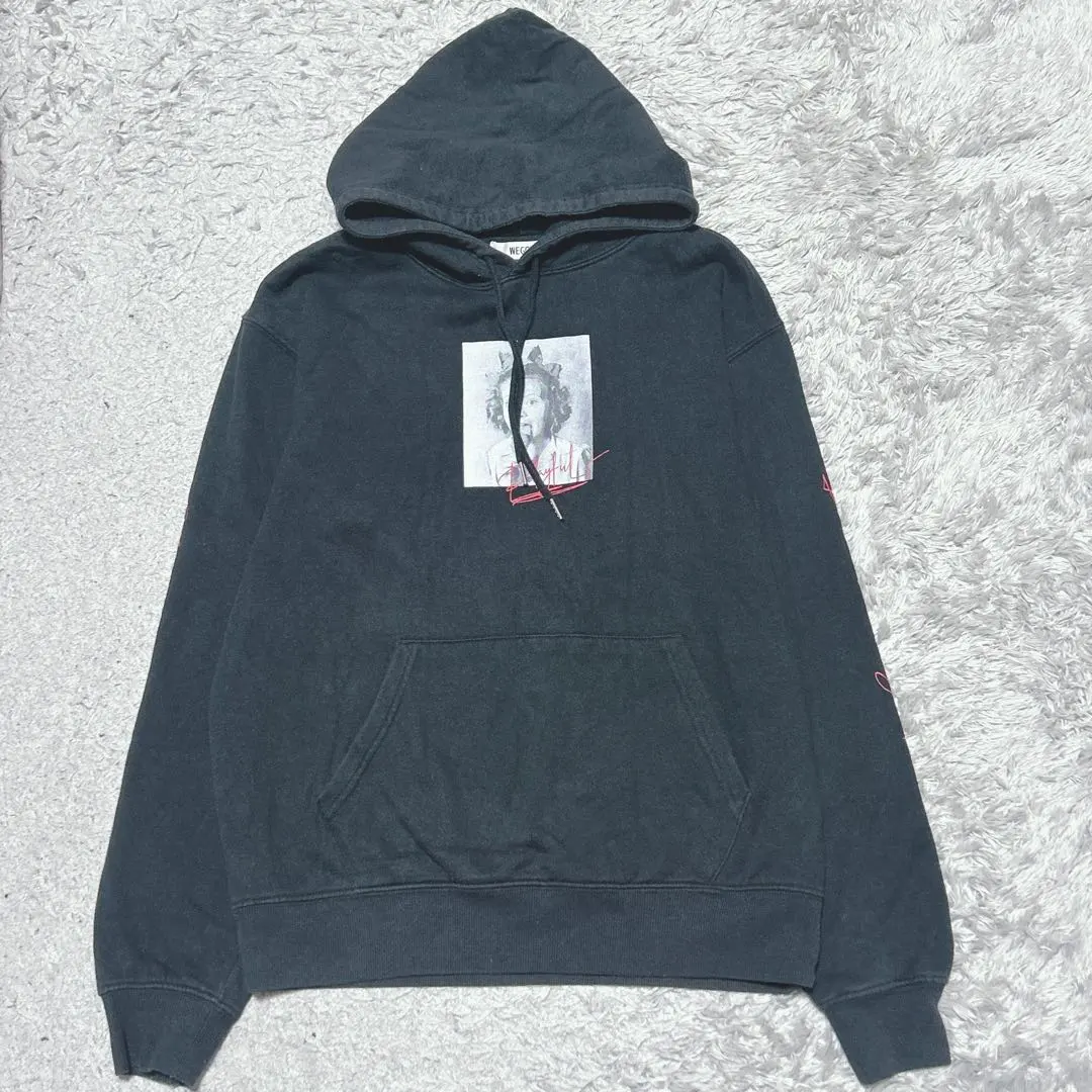 Thumbnail of WEGO Graphic Print Pullover Hoodie Long Sleeve Fleece L Black