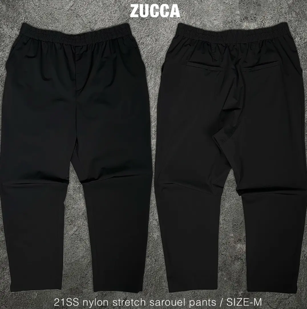 ZUCCa　メンズ　サルエルパンツ zucca 黒 サルエルパンツ 後ろポケット付き - メルカリ