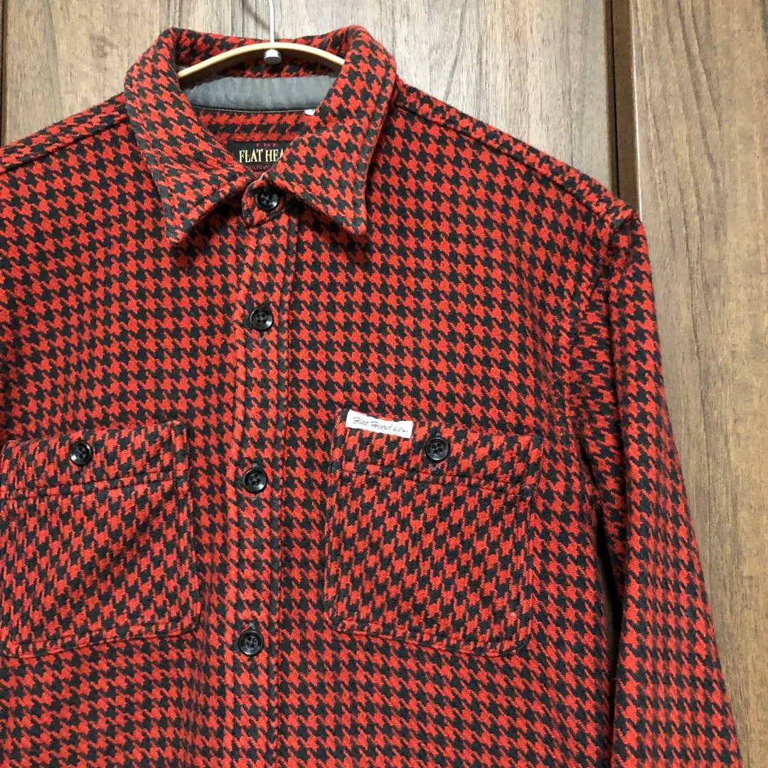 ✨美品✨THE FLATHEAD フラットヘッドRJB千鳥チェックシャツ M THE FLATHEAD フラットヘッド RJB 千鳥チェックシャツ メンズ