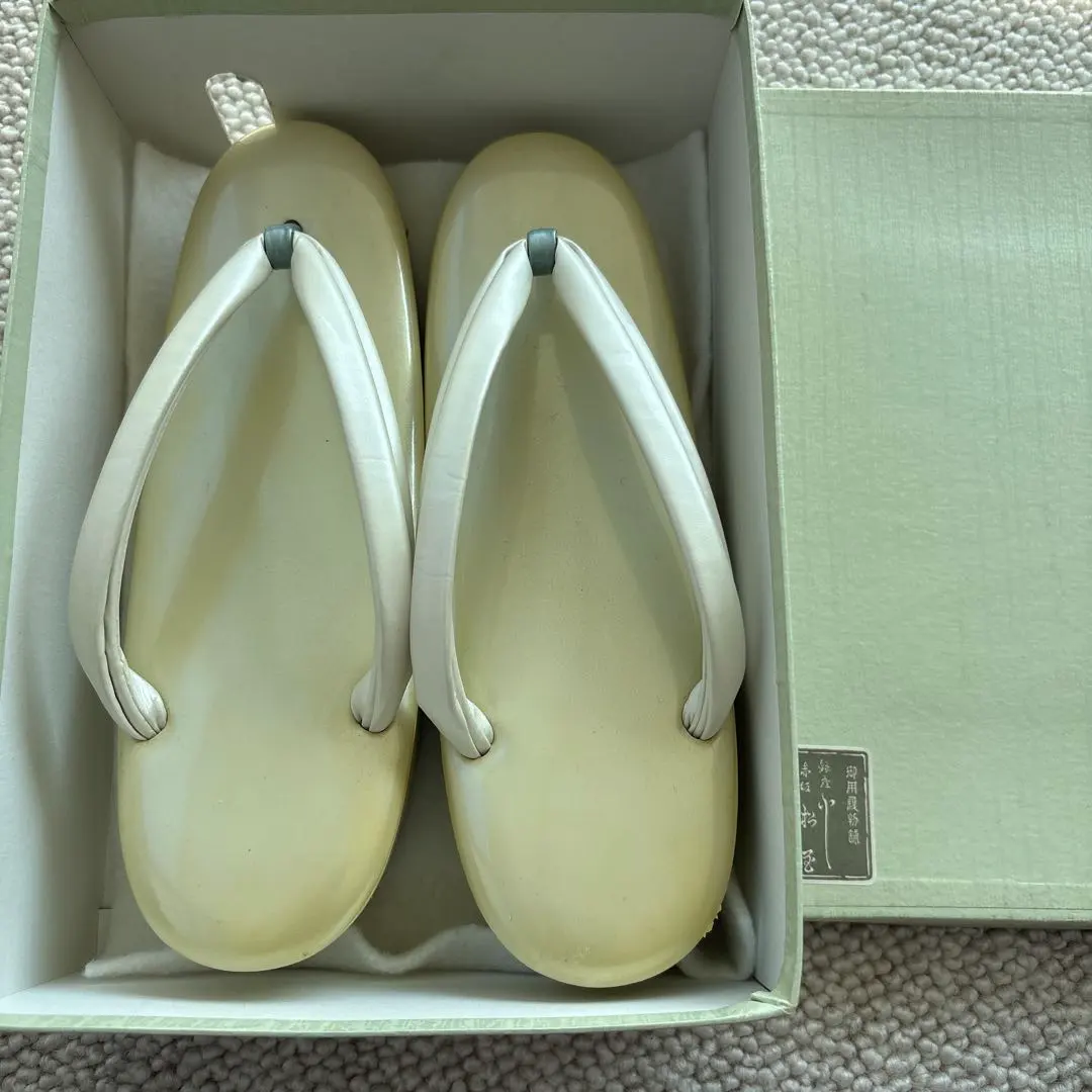 白色 厚底 木屐 附盒 銀座 小松屋謹製 的縮圖