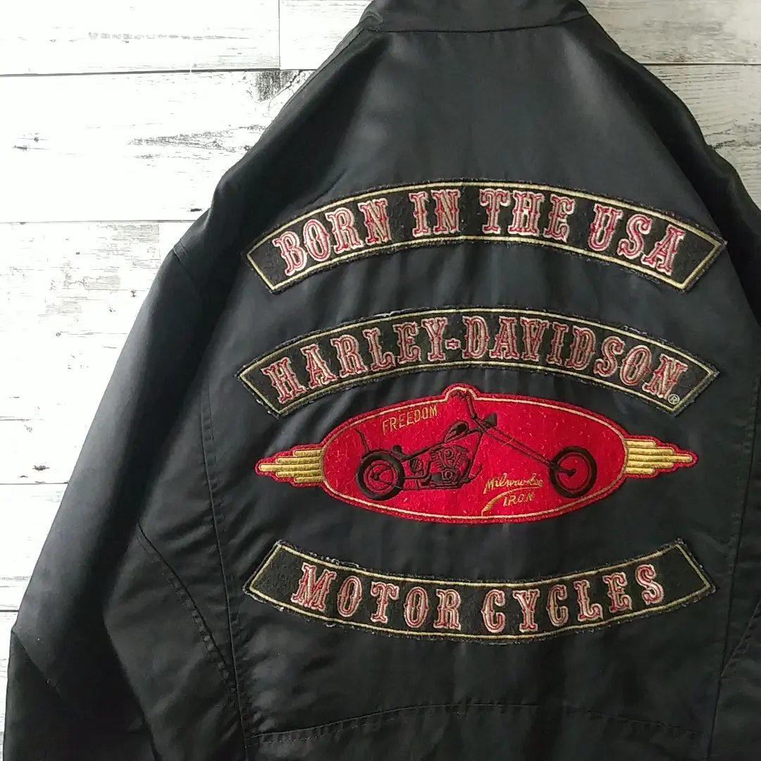 HarleyDavidson ナイロンジャケット　短丈　メンズM HARLEY-DAVIDSON ハーレーダビッドソン 中綿ナイロンジャケット