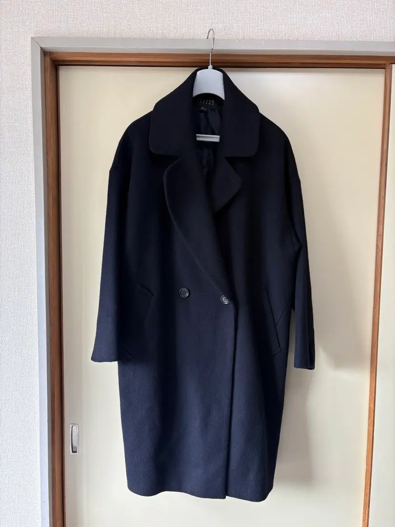 雙排扣羊毛大衣 Atsuro Tayama 黑色 的縮圖