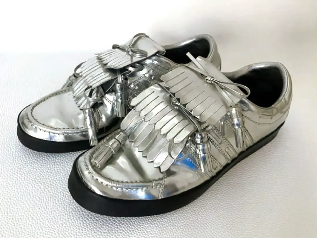 【極美品】 STACCATO x JEREMY SCOTT シルバー ローファー 極美品】 STACCATO x JEREMY SCOTT シルバー ローファー