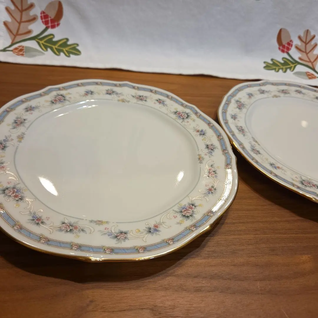 Thumbnail of Noritake Ivory China Dinner Plates (2) with Gold Rim