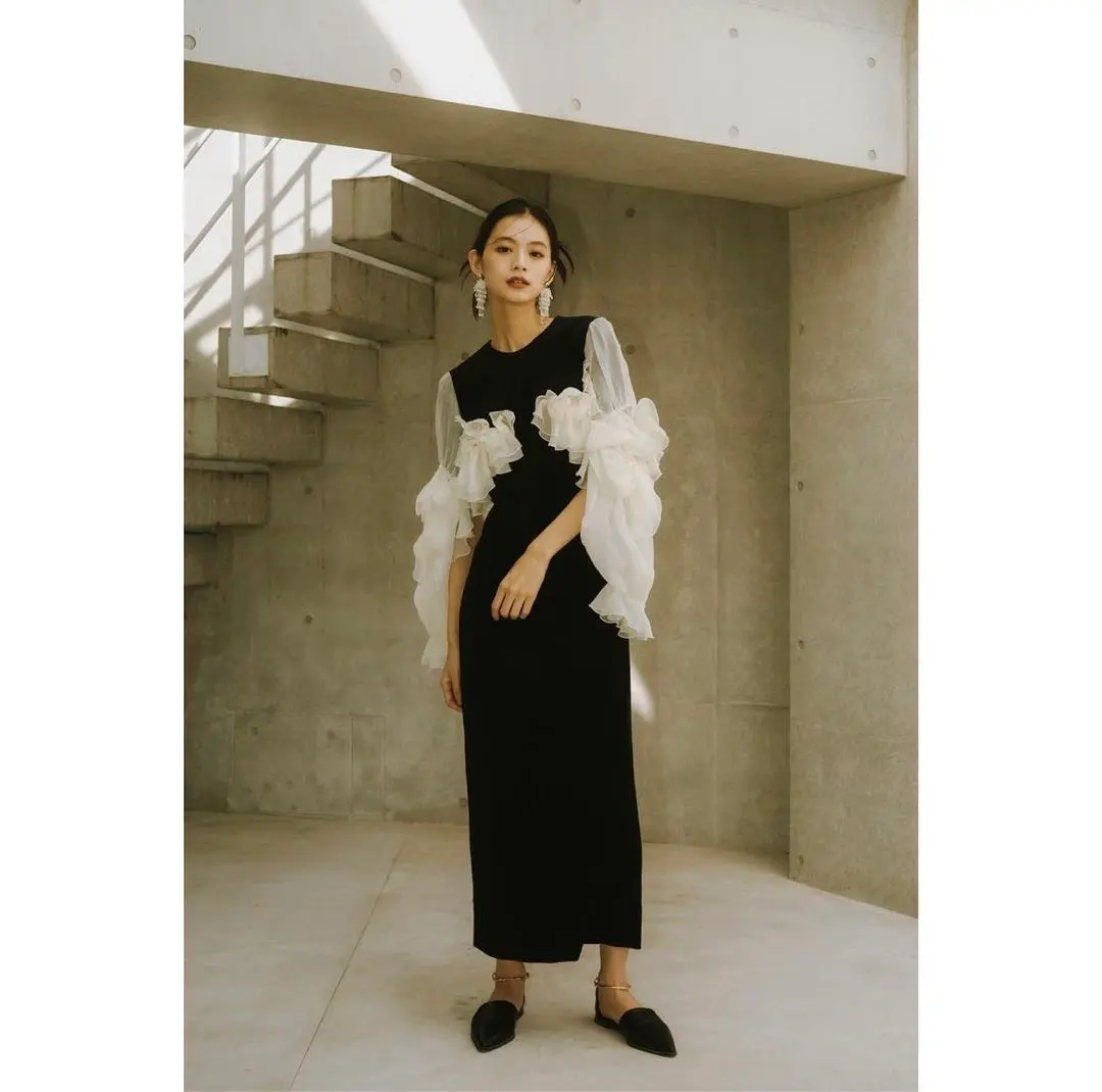 スーツ・フォーマル・ドレス Knuth Marf 2way chiffon docking onepiece 2way chiffon docking one piece/black | KNUTH MARF