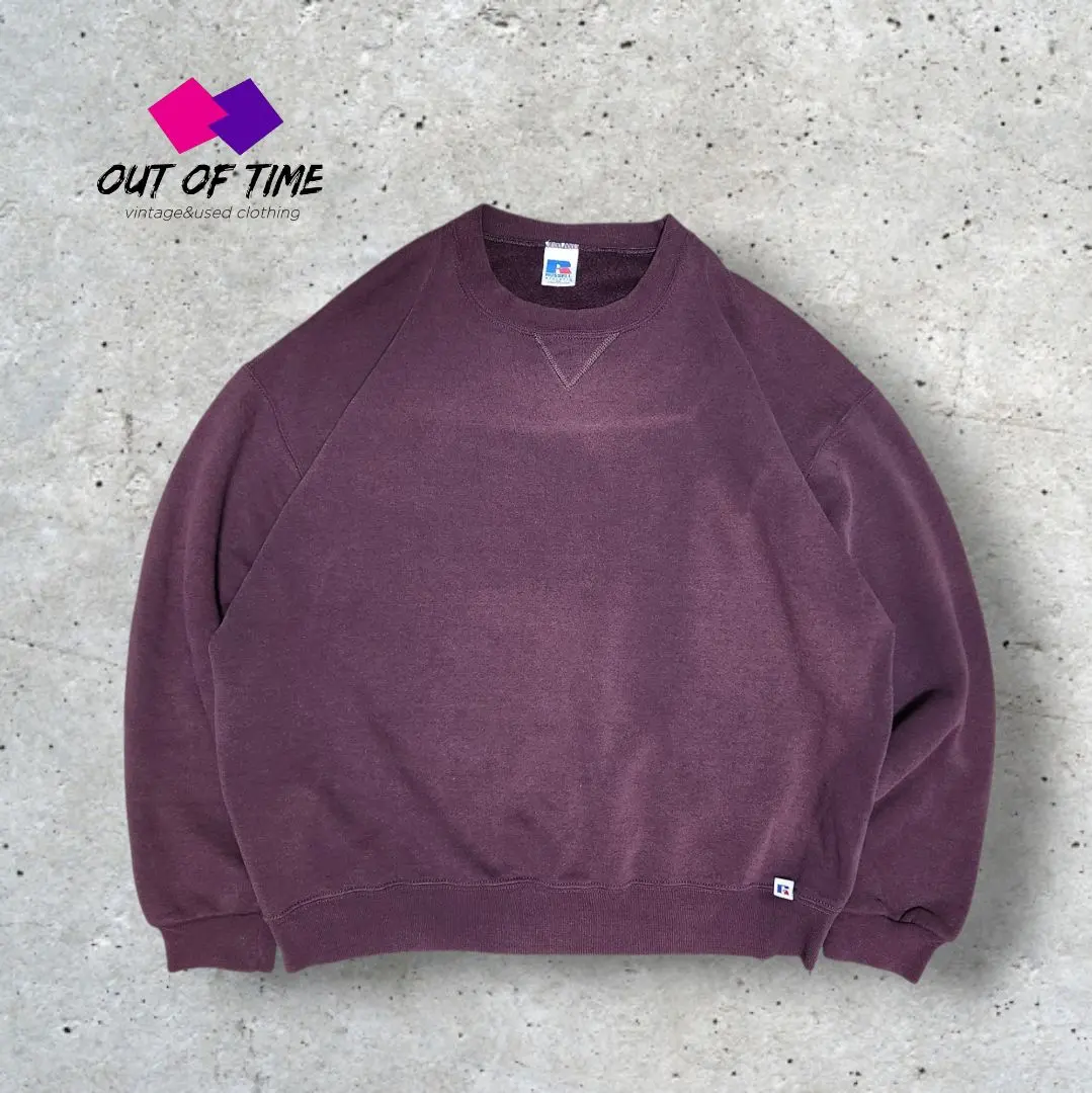 Thumbnail of 90s Mexico-made Russell Athletic blank sweatshirt XL burgundy fade