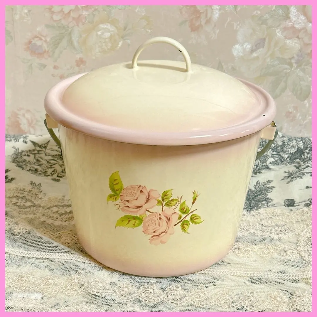 イマン　ポワージュ　ホーロー製蓋付き特大バケツ　ストッカー　目立つ欠け無し❣️ 2025年最新】ホーローバケツの人気アイテム - メルカリ