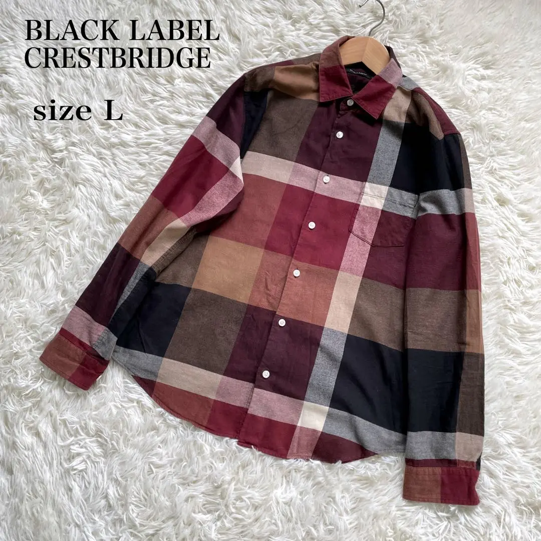 美品✨ ブラックレーベルクレストブリッジ アロハシャツ 花柄 Lサイズ アブストラクトフラワーシャツ（51M07317＿＿） | BLACK