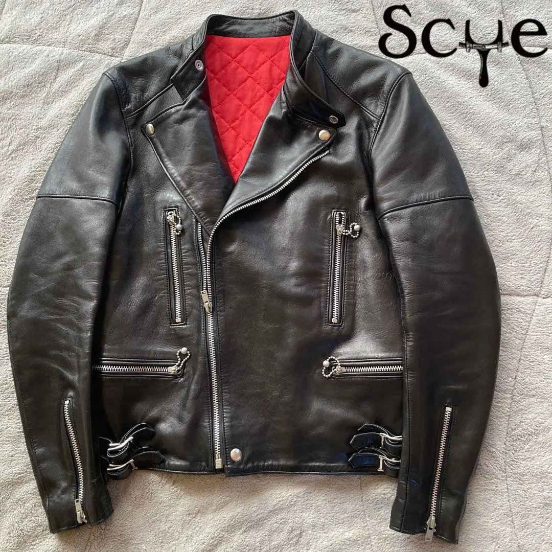 極美品 サイ シングル ライダース ジャケット レザー ブラック 40 極美品 サイ シングル ライダース ジャケット レザー ブラック 40