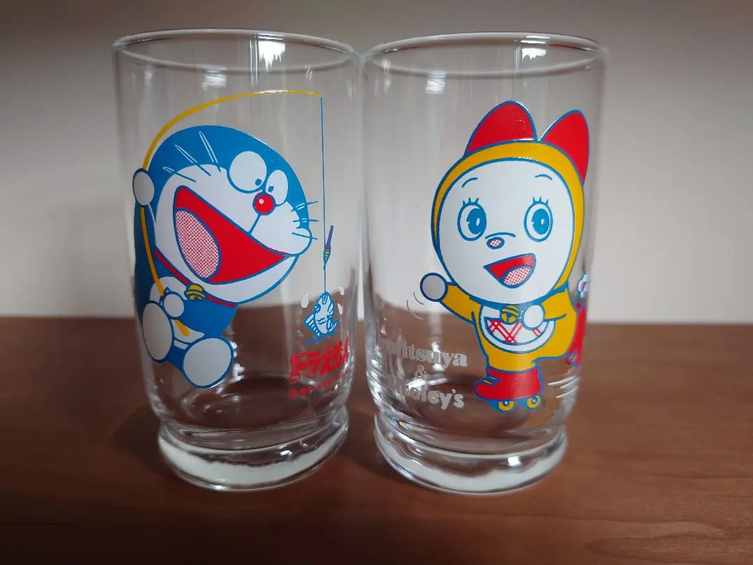 Thumbnail of Doraemon and Dorami-chan ② Mitsuya Cider & Bireley's Glass Cups Showa Retro