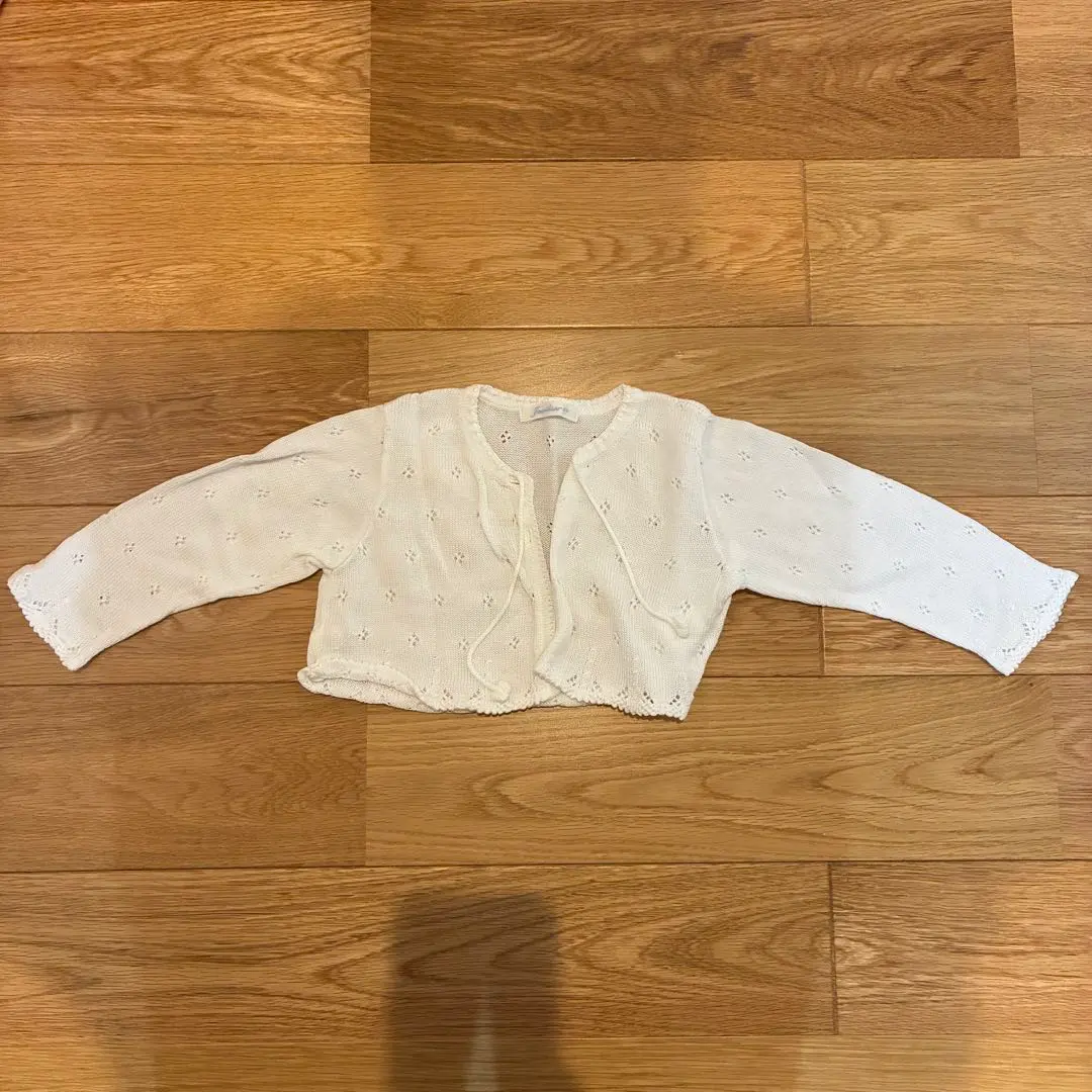 Thumbnail of Familiar White Lace Knit Cardigan 80