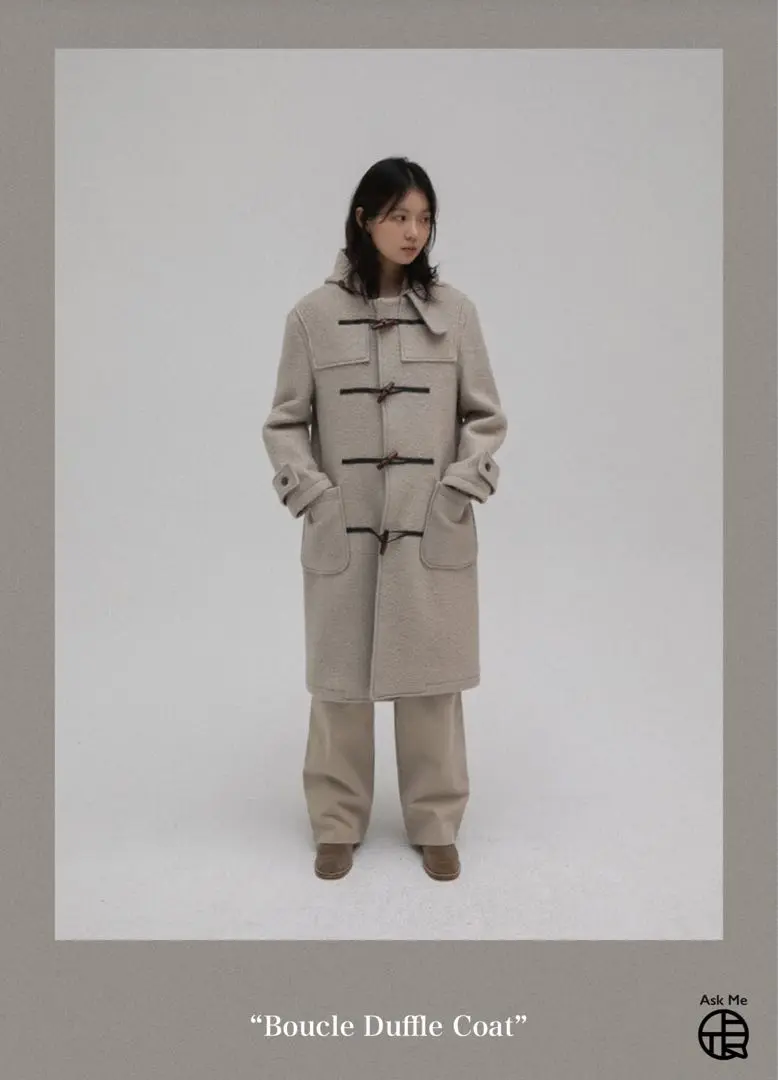 boucle duffle coat | OHOTORO
