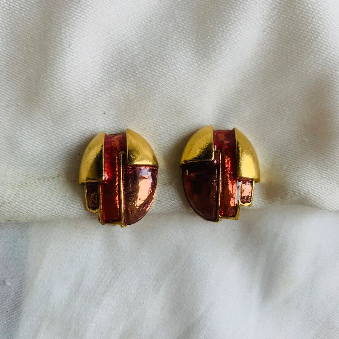 復古★昭和復古 西洋冰茶 十字紋樣古典耳環 的縮圖