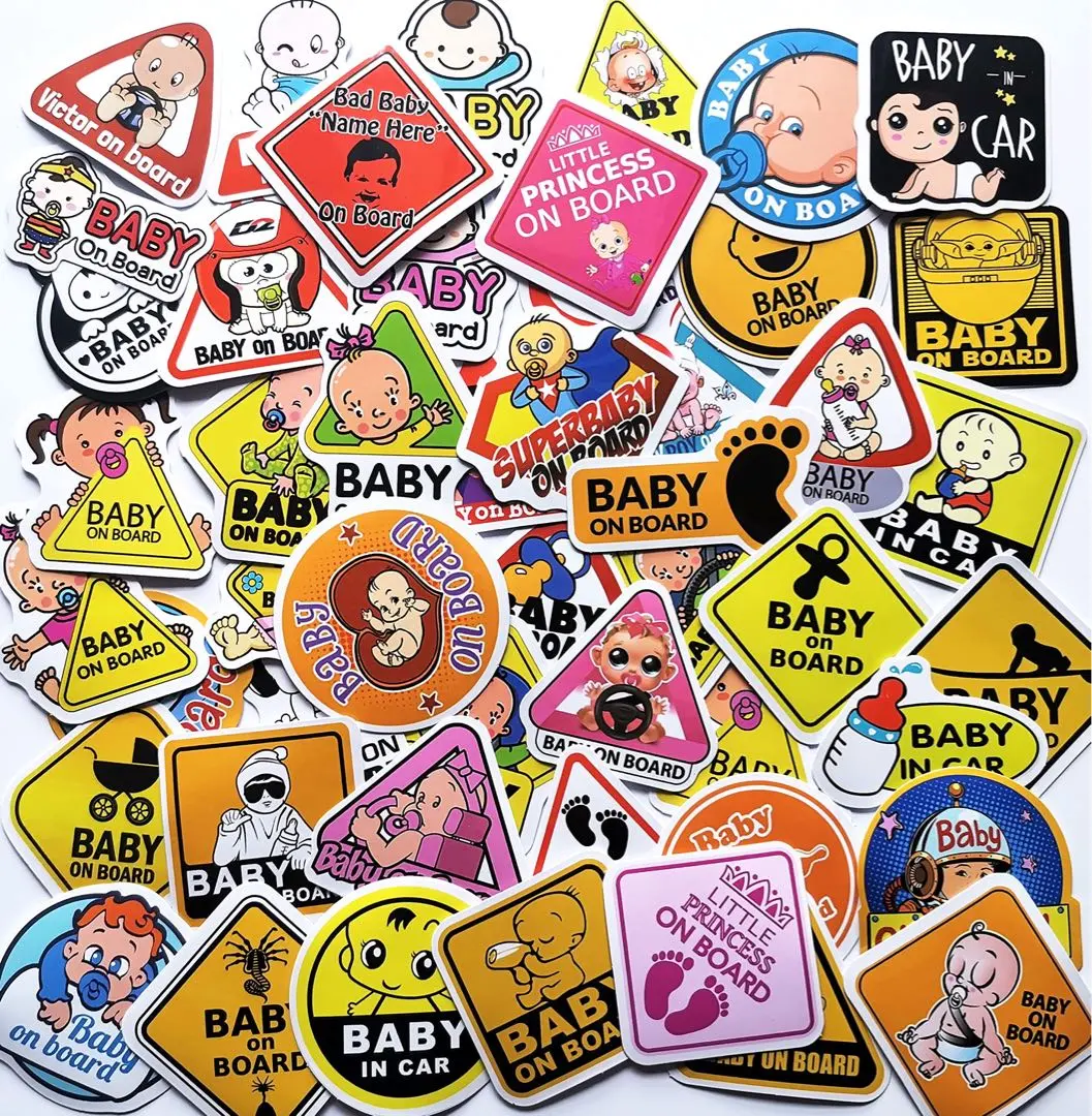 車內有嬰兒貼紙 寶寶乘車中貼紙 的縮圖