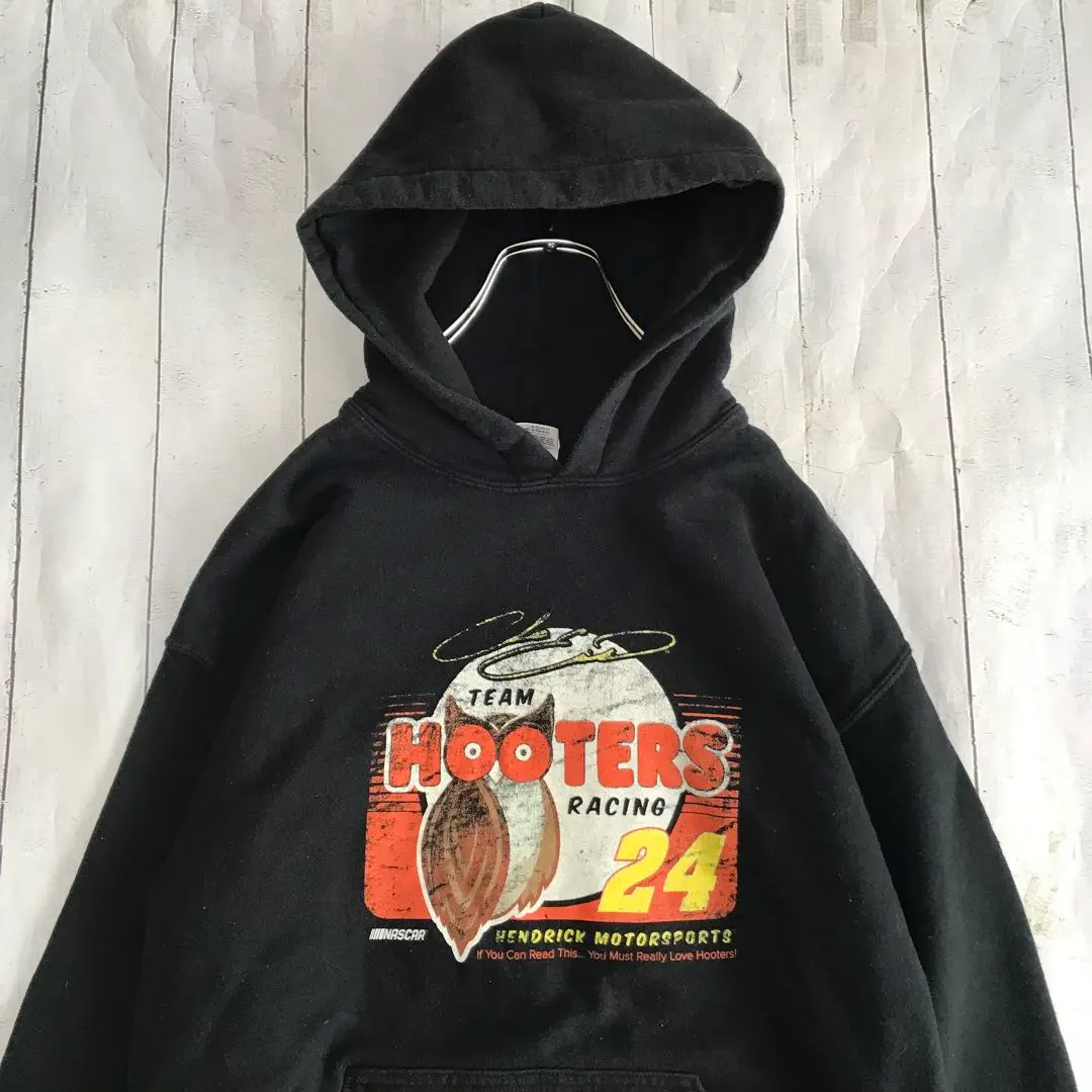 ビンテージスウェットHooters スキー チーム トレーナー80s フーターズ USA製 90's HOOTERS/フーターズ 企業プリントTシャツ ロンT 古着