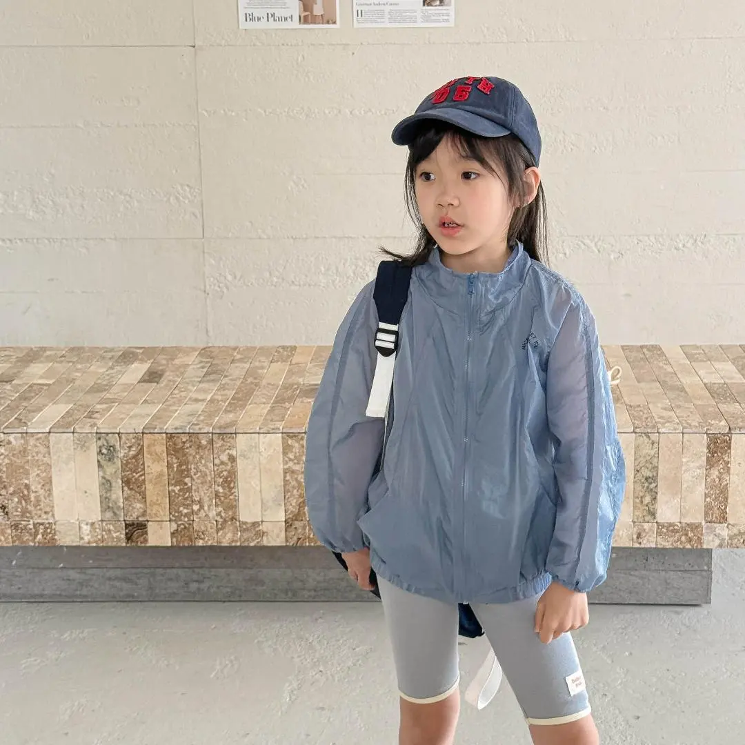 Thumbnail of Brand new, unused * Blue zip-up jacket, sheer