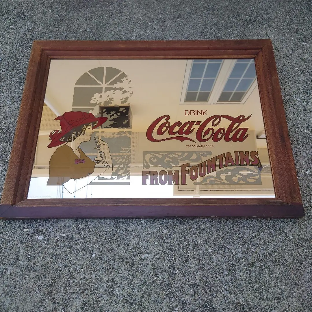 希少　ビンテージ　28年前　コカコーラ パブミラー 鏡 Coca-Cola コカコーラ パブミラー ビンテージ 壁掛け 鏡