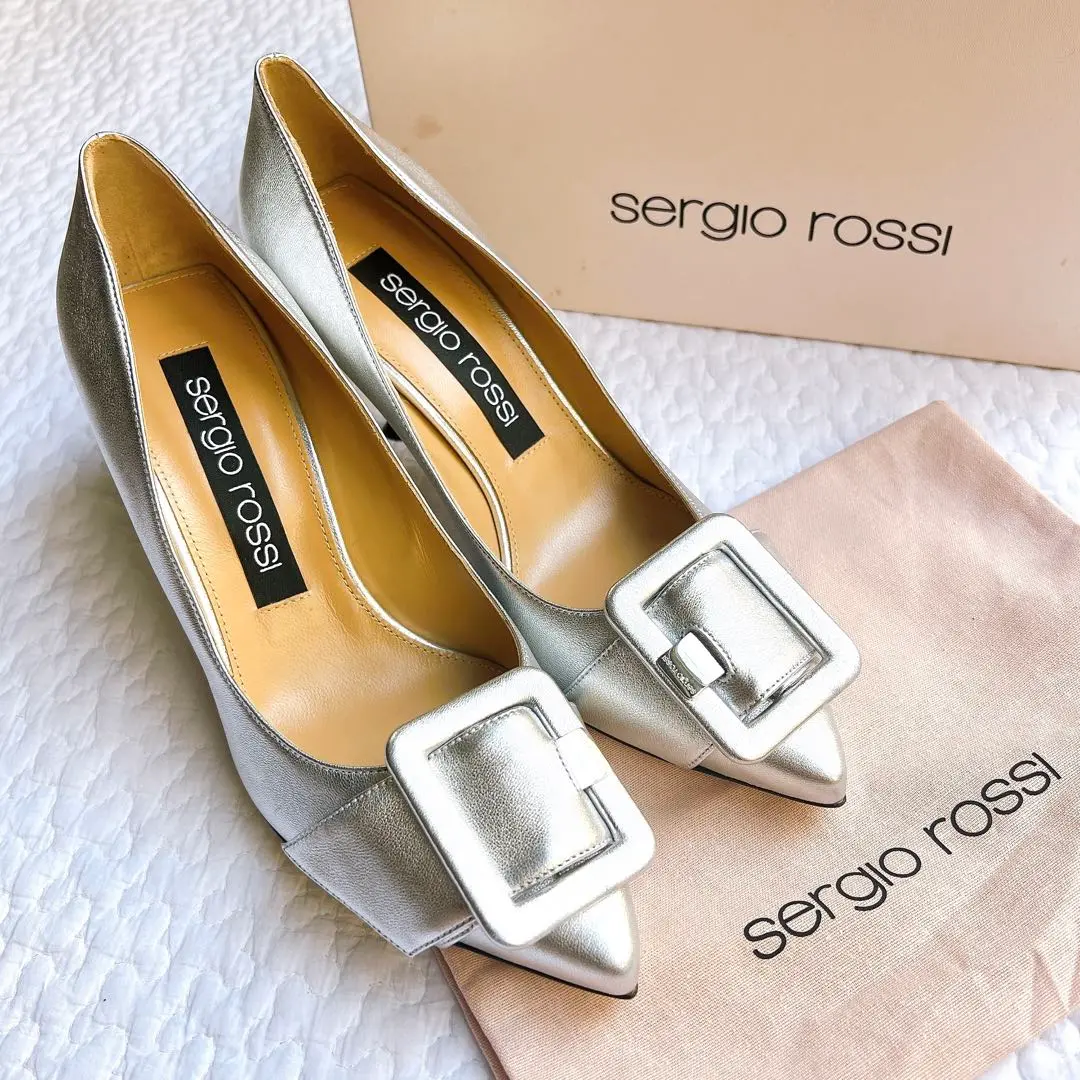 セルジオロッシ✨ほぼ未使用 SR1バックル付パンプス シルバー サイズ37.5 三越伊勢丹 | Sergio Rossi/セルジオ ロッシ_Women通販 | sr1