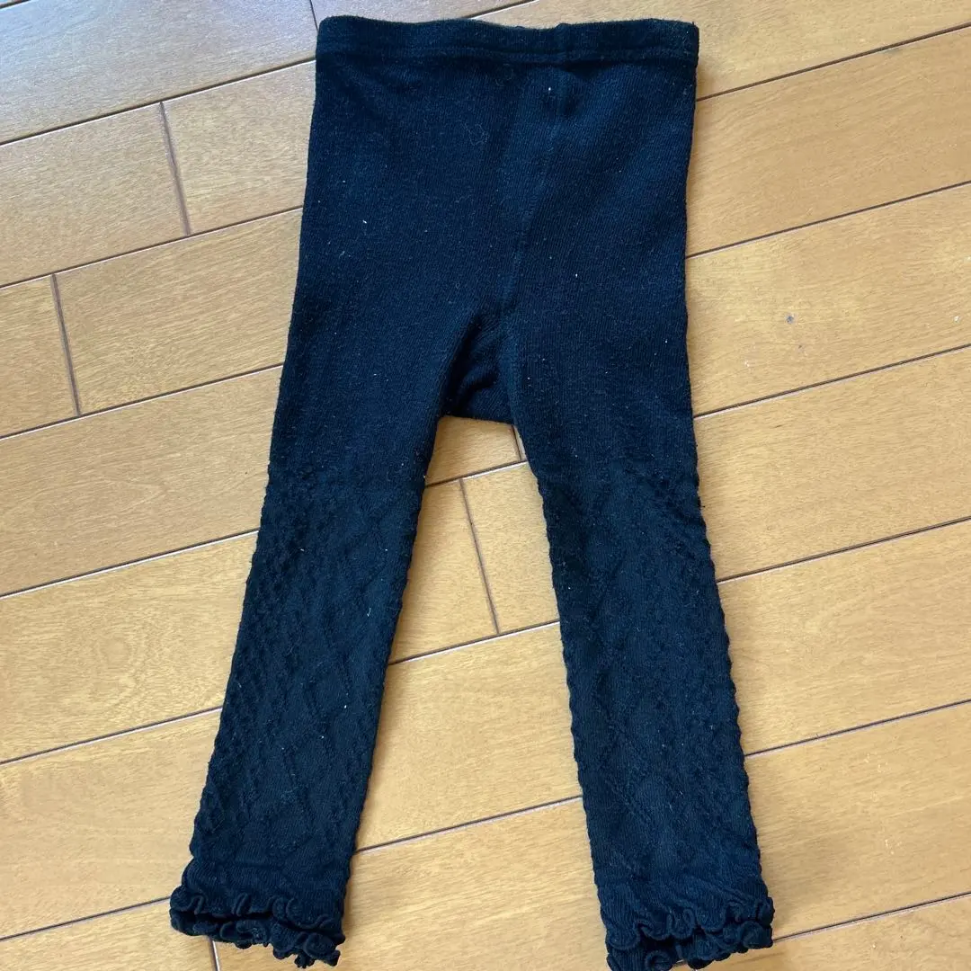 Thumbnail of Black Cable Knit Frill Leggings
