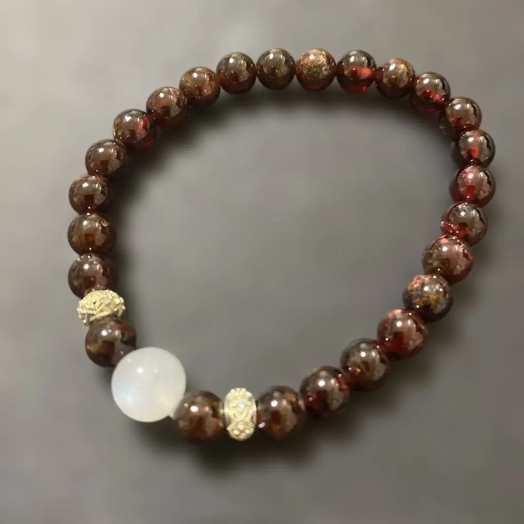 Thumbnail of Final price reduction!! Blue moonstone and garnet natural stone bracelet