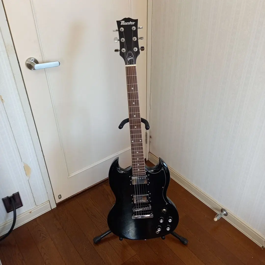 maestro by Gibson SG ブラック マエストロ GIBSON H/C SG STANDARD MAESTRO かっこいいブラックの