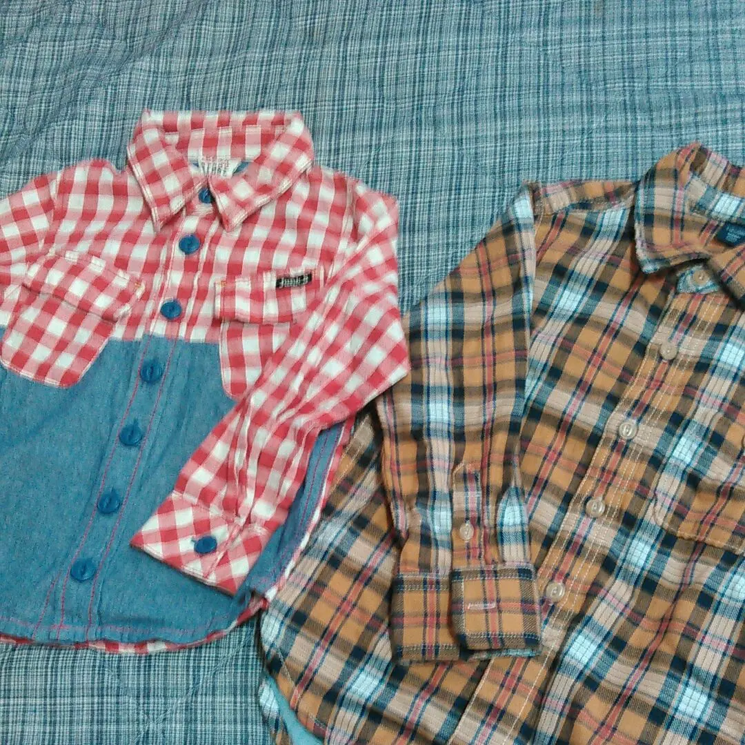 Thumbnail of JUNK STORE baby gap Checkered Long Sleeve Shirt Set of 2, Size 100