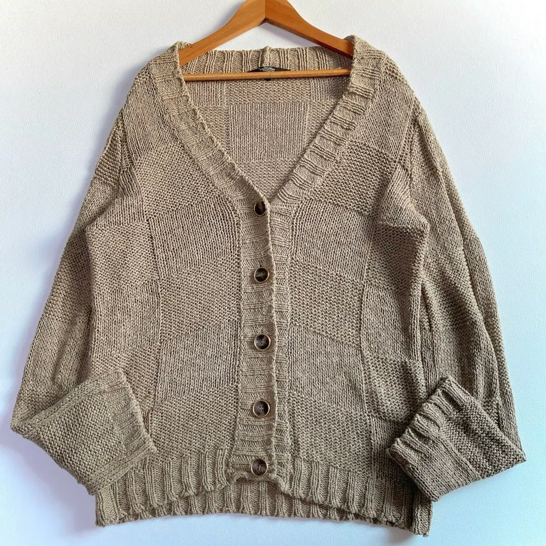 Thumbnail of Max Mara knit cardigan, long sleeves, beige, logo buttons, S, relaxed fit