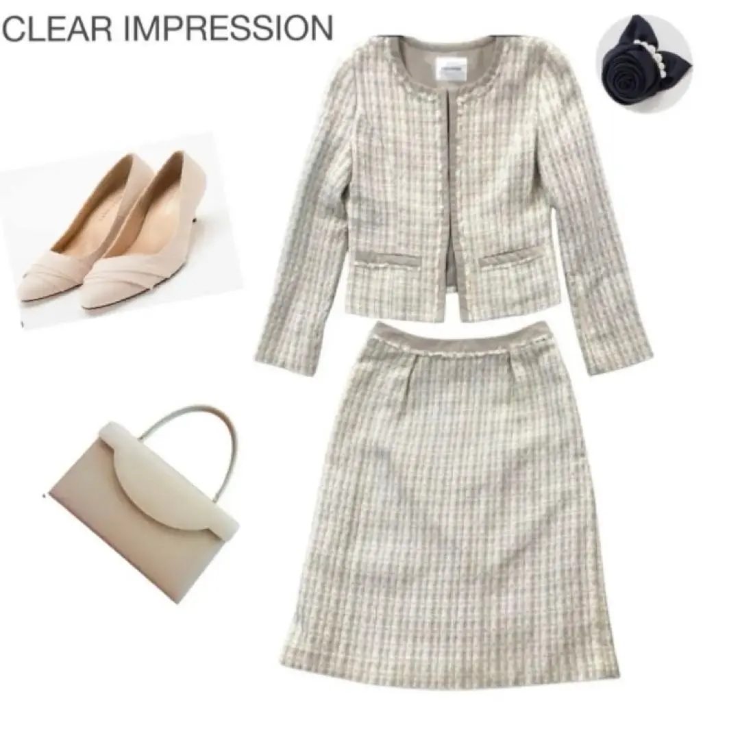 【可立即發貨】Clear Impression 粗花呢 無領 正式套裝 的縮圖