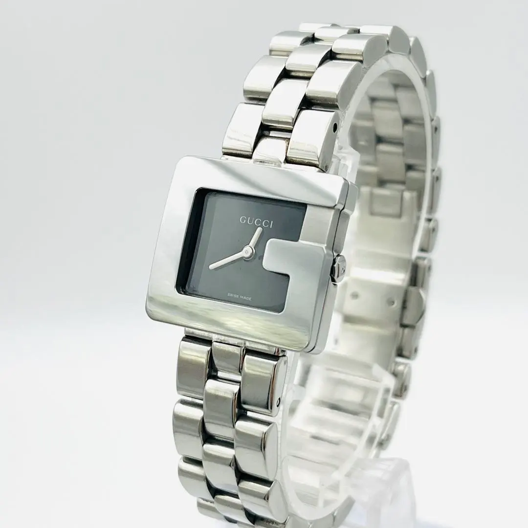 【美品】GUCCI 3600L G-Timeless 銀色手錶 黑色錶盤 的縮圖