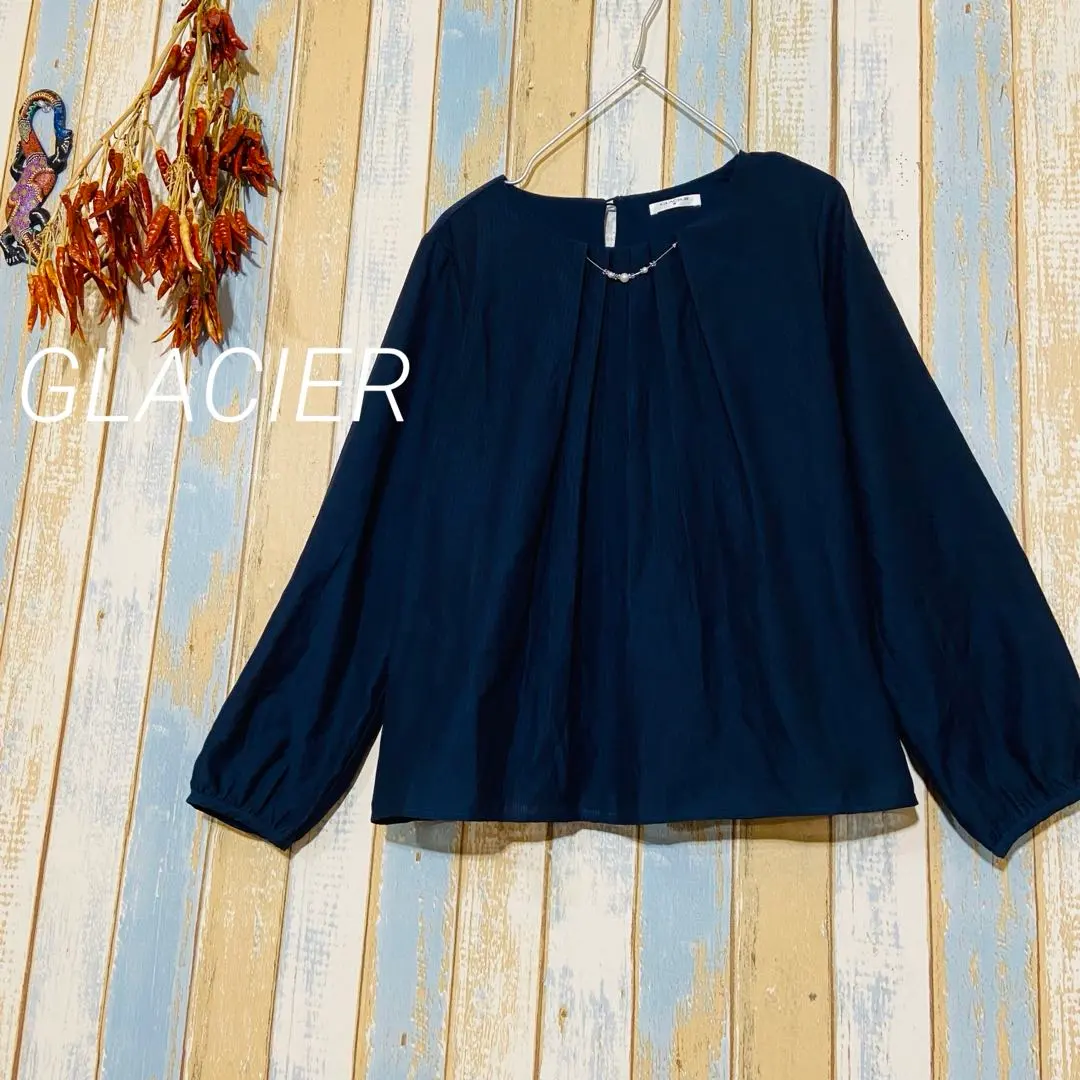 Thumbnail of GLACIER - Top - Blouse - Jewel Embellished Chest - Pleated - Office Wear - M