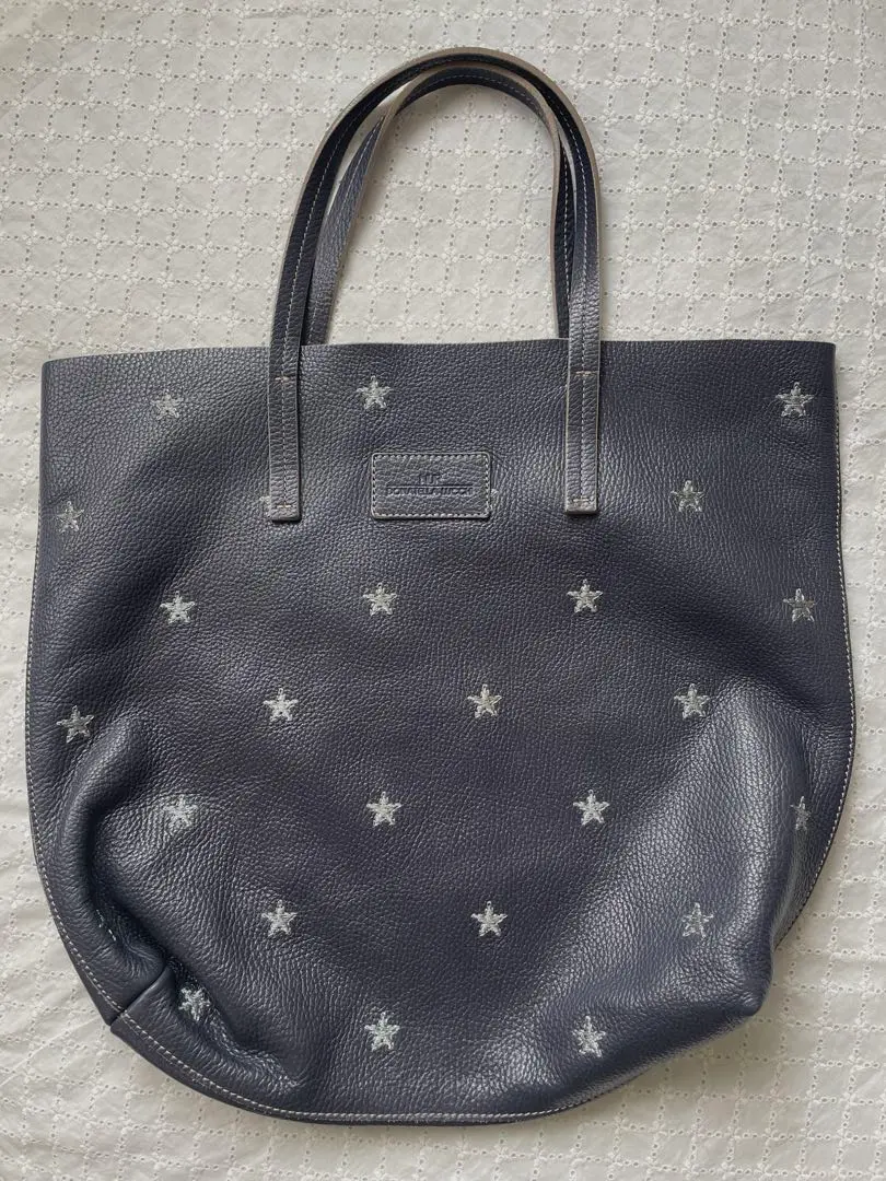 NUR DONATELLA LUCCHI トートバッグ レザー 茶 120 NUR DONATELLA LUCCHI トートバッグ レザー スマイル 刺繍