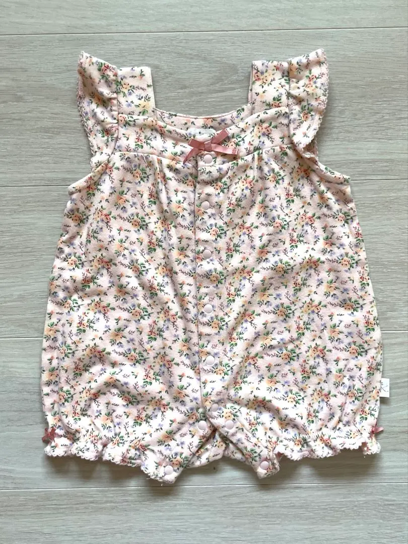 Thumbnail of KUMIKYOKU Floral Ruffle Rompers, Pink, 70-80, Excellent Condition