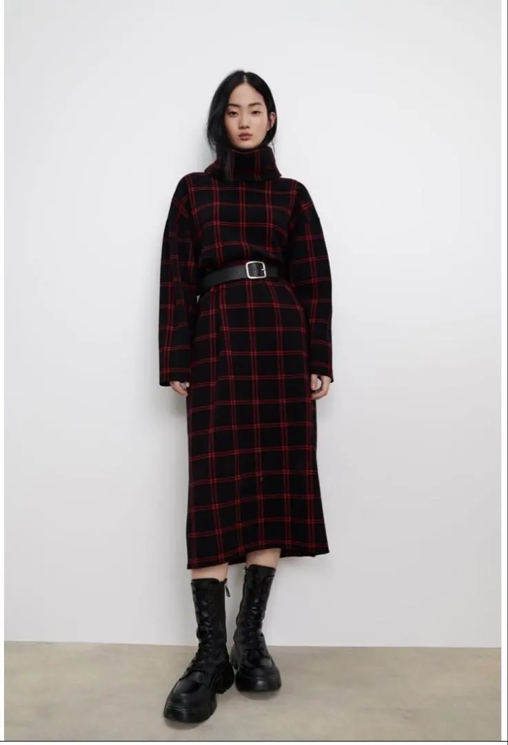 Thumbnail of ZARA Big Silhouette Check Dress, Size S