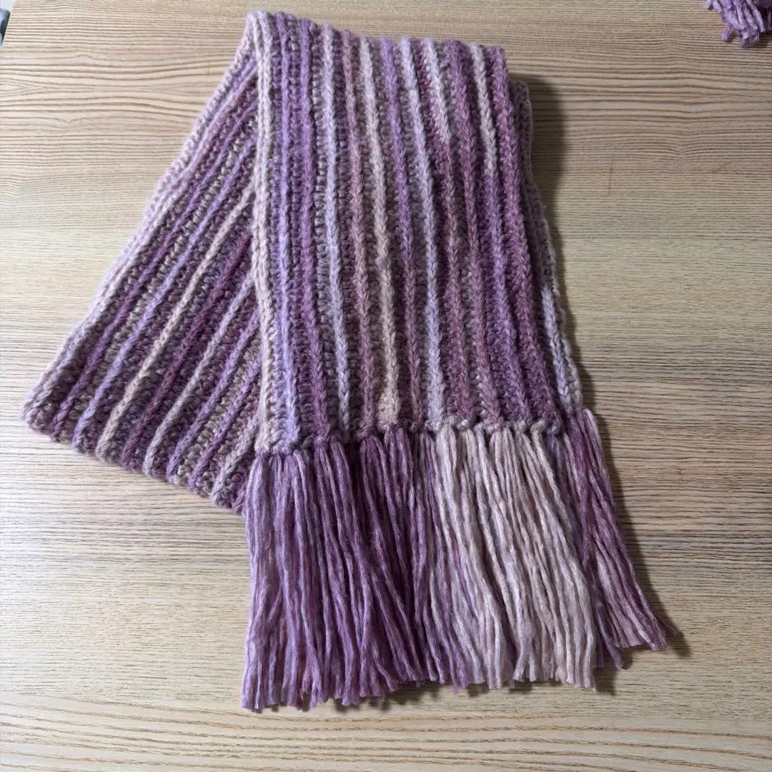 Thumbnail of Pink Mix Rib-Knit Handmade Muffler