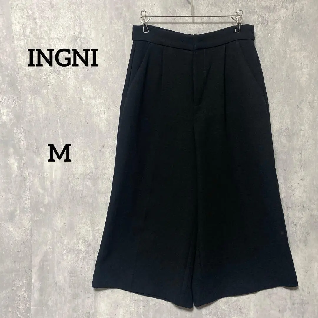 美品 INGNI 黑色 寬褲 有褶 M 寬鬆 休閒 的縮圖