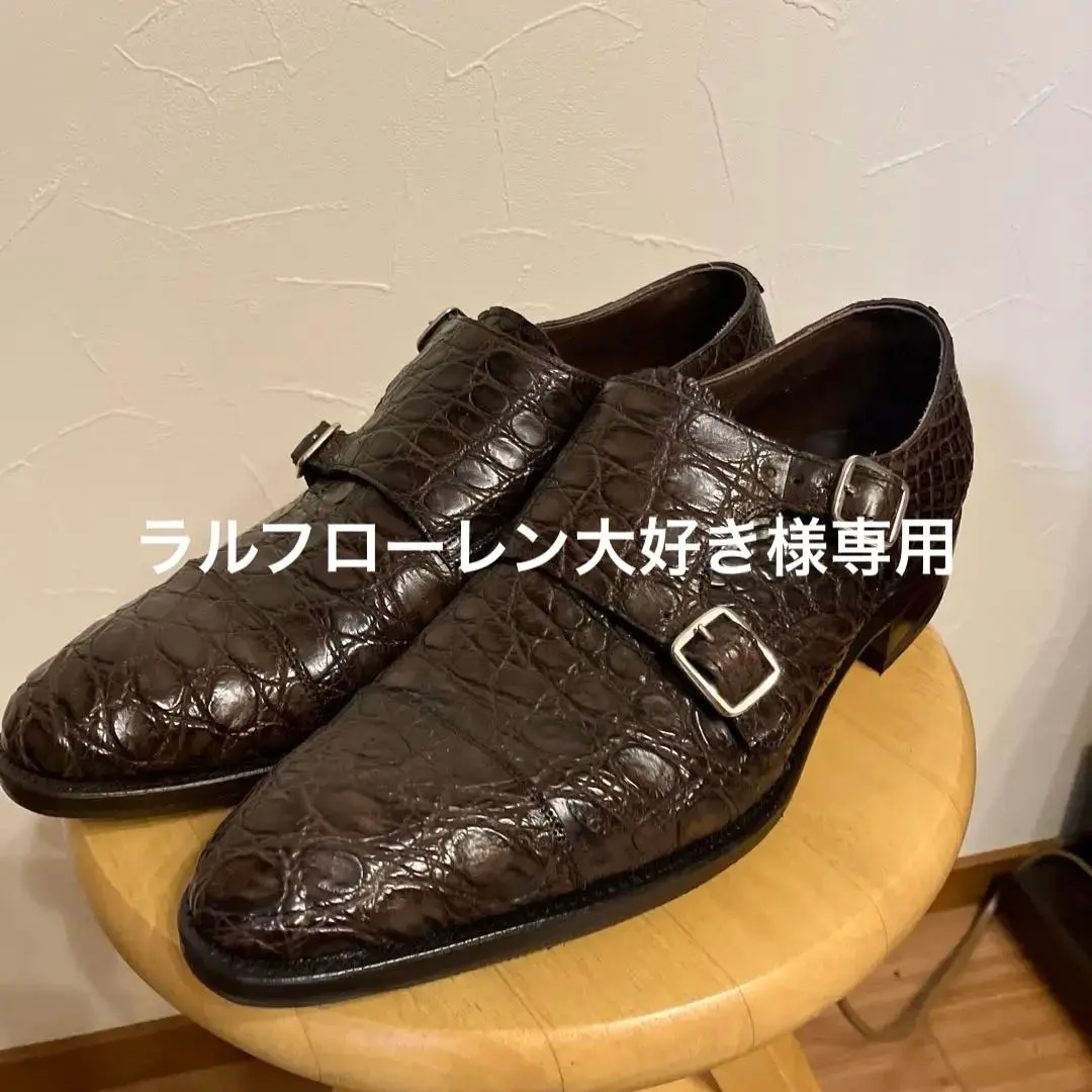 新品未使用　カルミナ　クロコダイルレザー ダブルモンクストラップローファー double_monk_strap_brown_crocod
