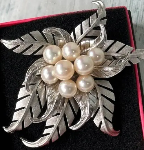 Thumbnail of Natural Stone 27g Akoya Brooch Genuine Pearl Brooch