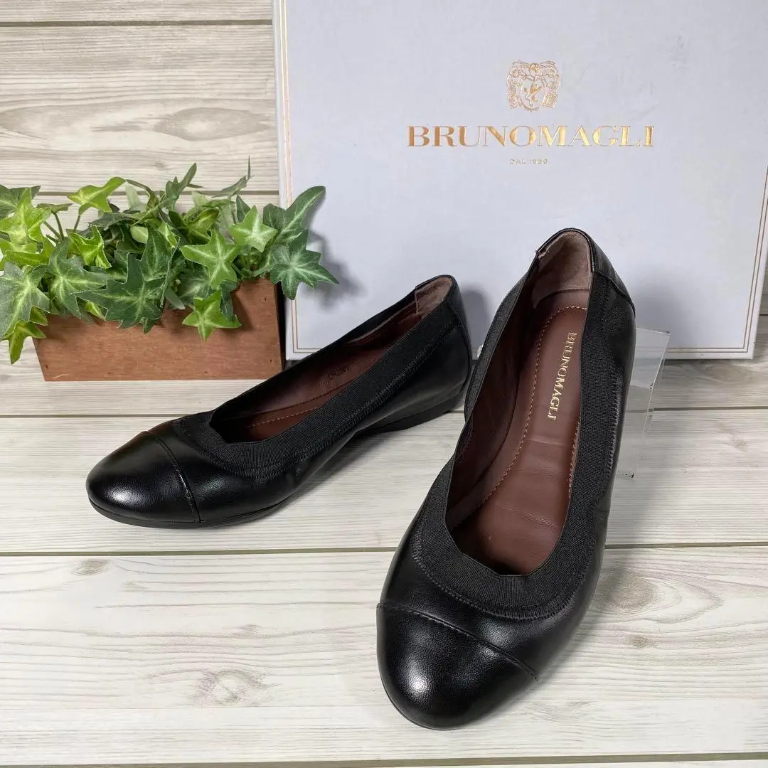 【美品】BRUNO MAGLI ブラウンフラットシューズ 美品 BRUNOMAGLI ブルーノマリ フラットシューズ