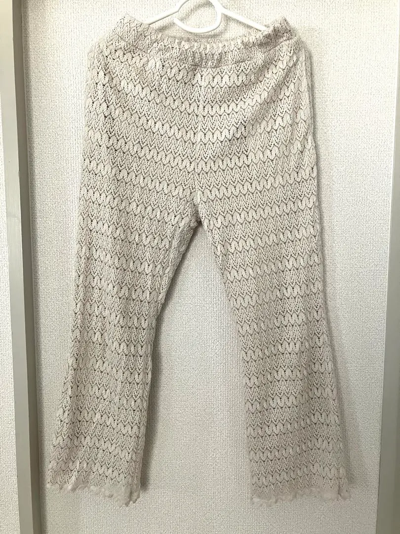 Thumbnail of Lace Beige Flare Pants - L