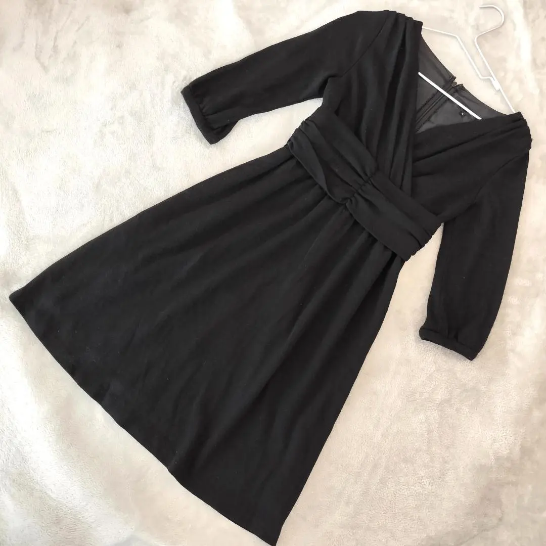 Thumbnail of QUEENS COURT Dress Size 2 Black Waist Cut Seven-Sleeve