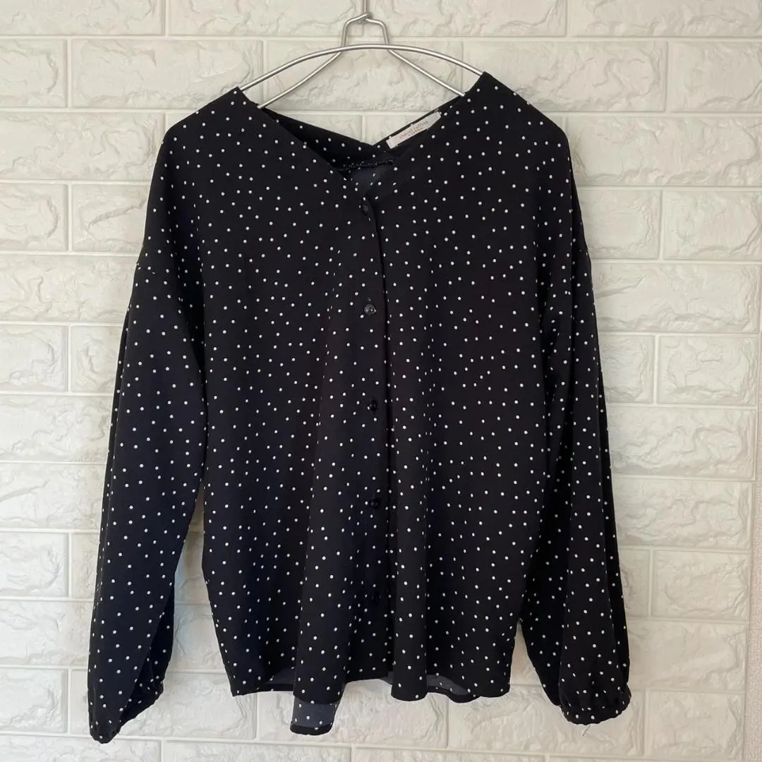 Thumbnail of chocol raffine robe Dot Pattern Long Sleeve Shirt Blouse Size F