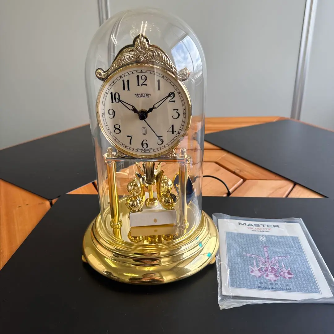 【動作品】本打式 高級水晶置時計　MASTER QUARTZ　マスタークォーツ Yahoo!オークション -「master」(置時計) (置時計、掛時計)の