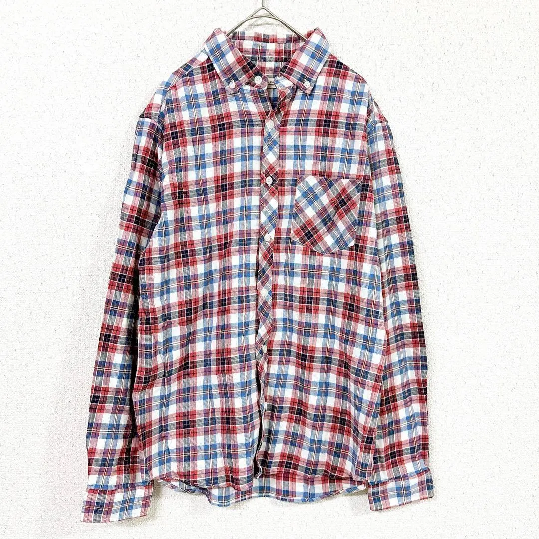 Thumbnail of Natural Story [M] Check Shirt Red x Blue Patterned Shirt Long Sleeve Casual
