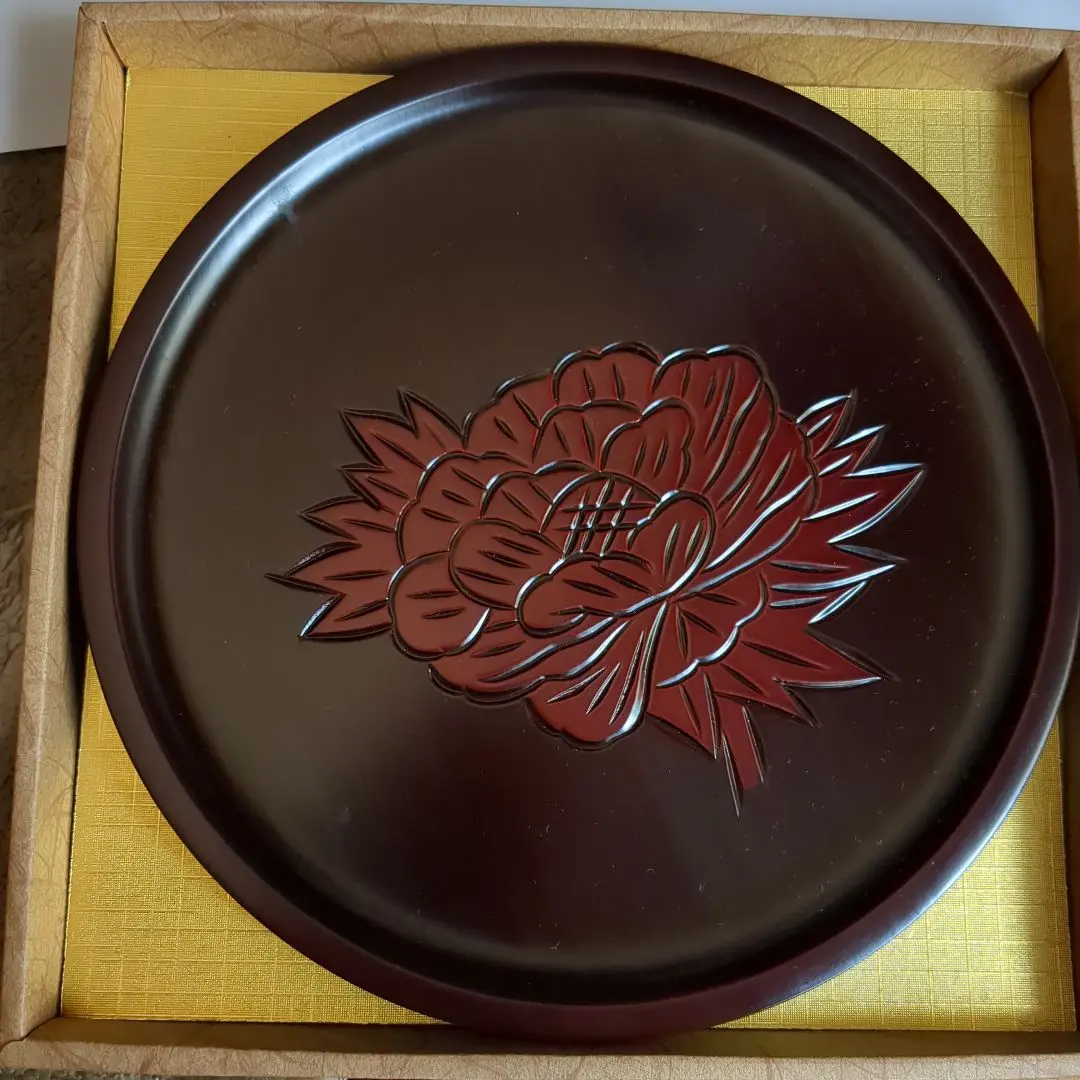 鎌倉雕 民藝品 傳統工藝 盂蘭盆節 圓盤 24cm 附盒 的縮圖