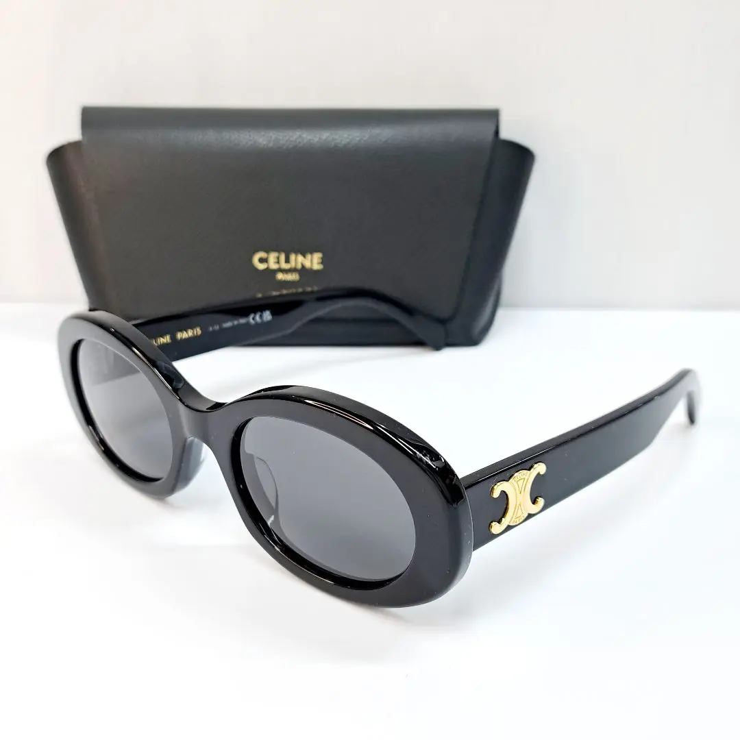 CELINE ブラック ラウンドサングラス ケース付き 2025年最新】CELINE レンズ形：ラウンド サングラスの人気
