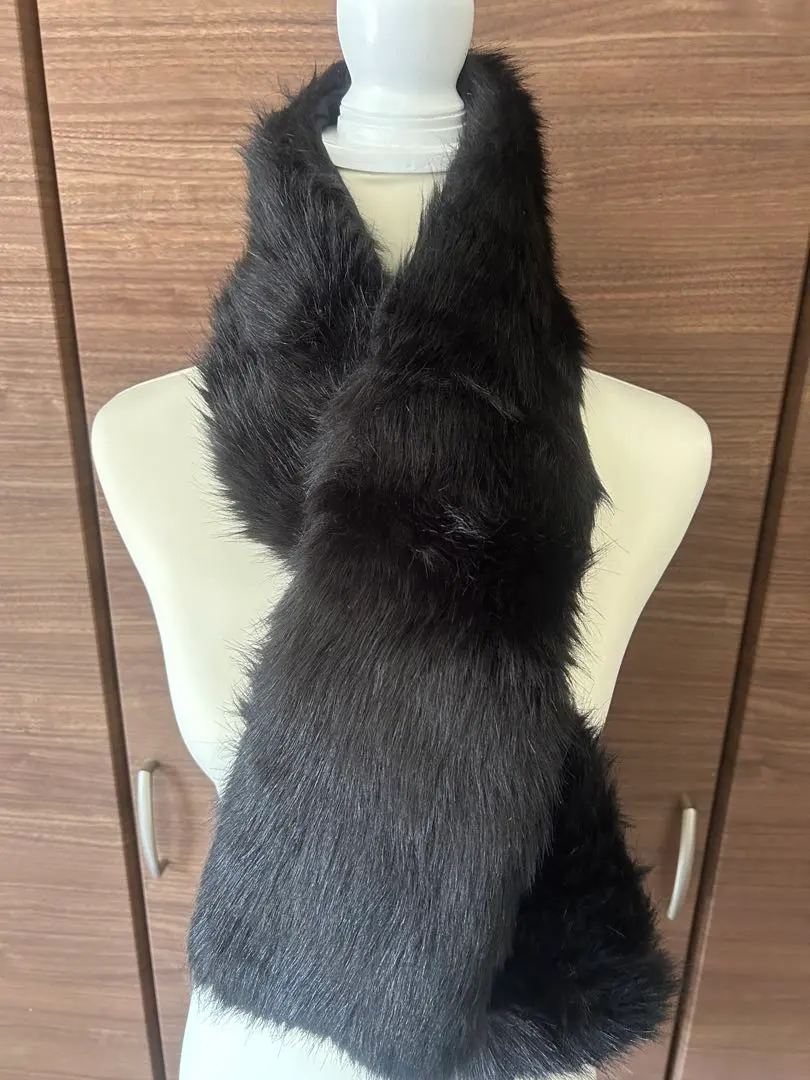 Thumbnail of New with tags: J.Crew Faux Fur Stole, Black