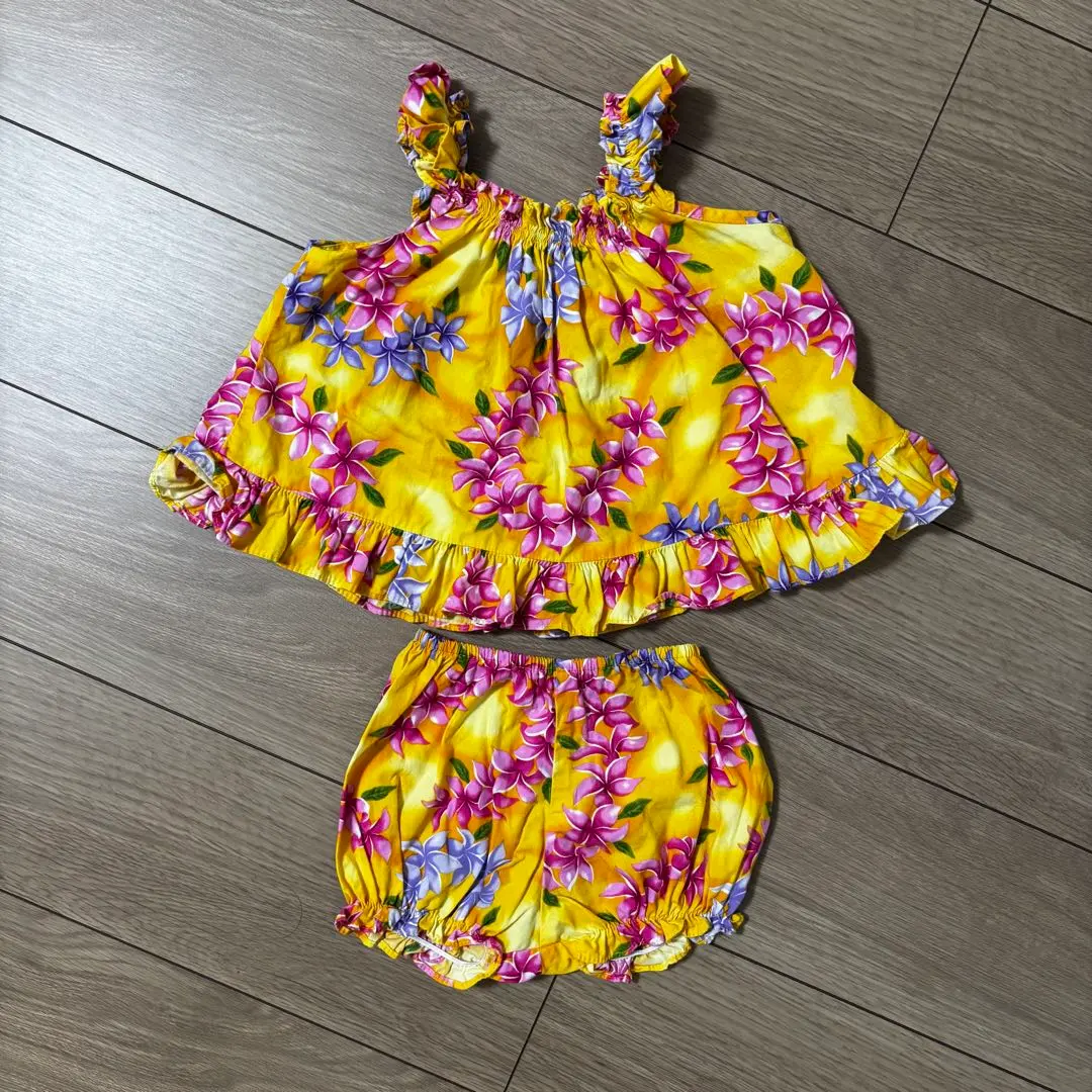 Thumbnail of 【Immediate purchase, shipping OK】Floral top and shorts set 80cm 85cm