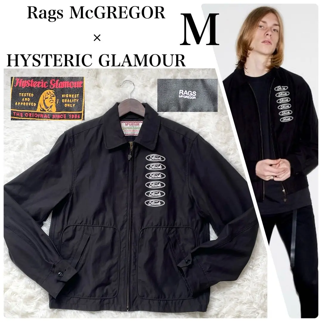 Rags McGREGOR ナイロン ジャケット パーカー ハイネック 黒 M Rags McGREGOR ナイロン ジャケット パーカー ハイネック 黒 M