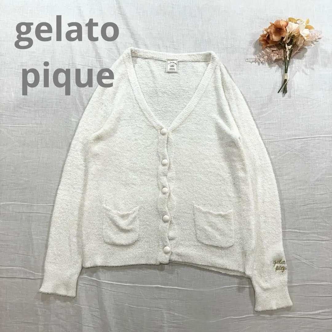 Thumbnail of Gelato Pique Roomwear Long Sleeve Knit Cardigan Off White Colorful Nep